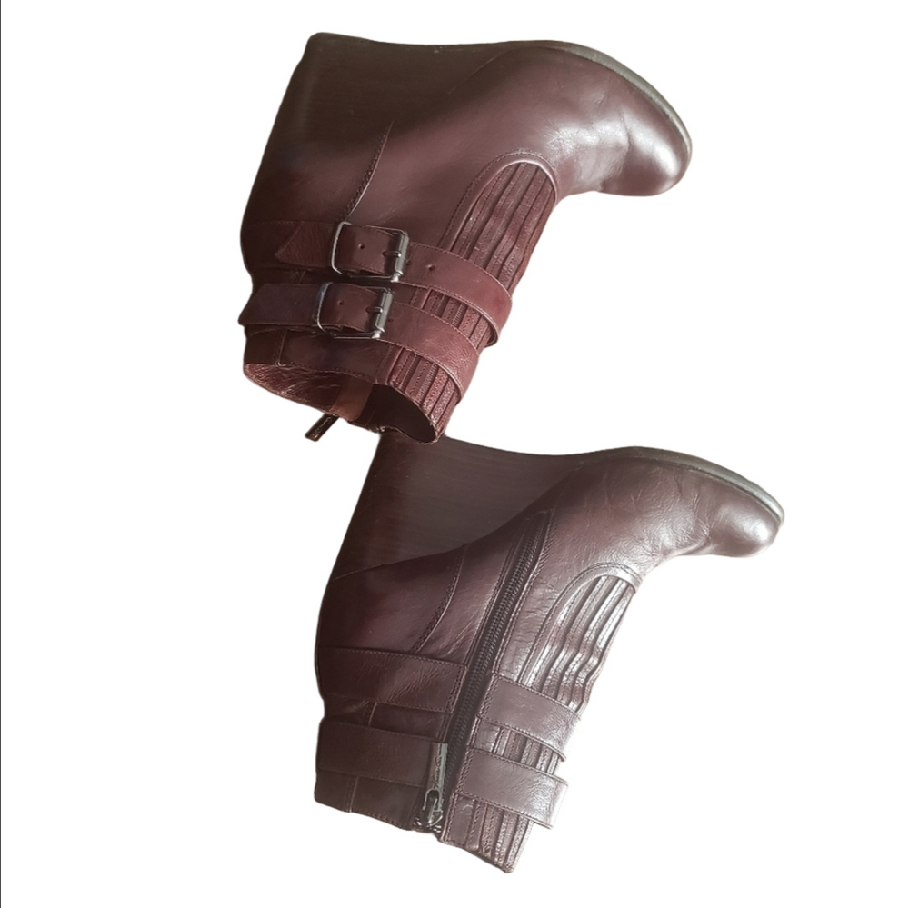 Kenneth Cole Leather Wedge Bootie